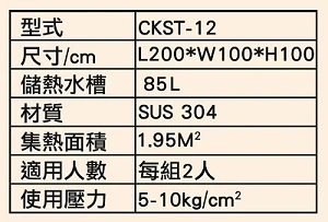 太陽能平板式熱水設備