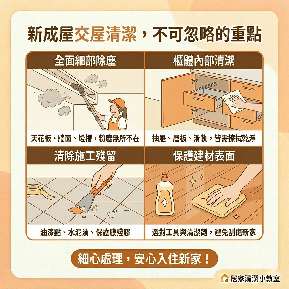新成屋交屋清潔要注意什麼？台南交屋清潔/台南新成屋清潔