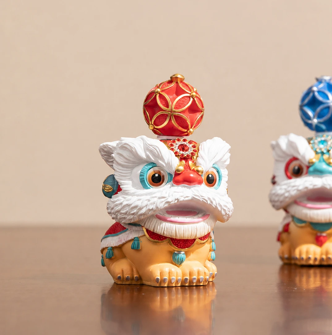 瑞獅擎珠茶寵桌上擺件