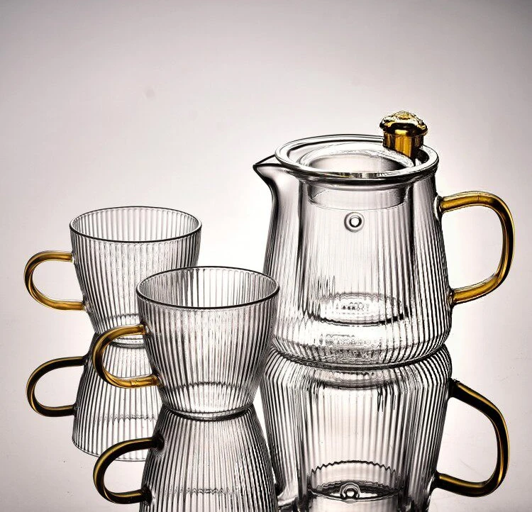 金鳳凰耐熱直錘紋玻璃茶具