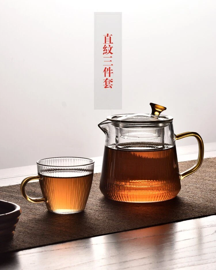 金鳳凰耐熱直錘紋玻璃茶具