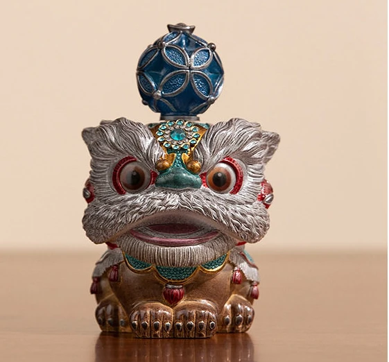 瑞獅擎珠茶寵桌上擺件