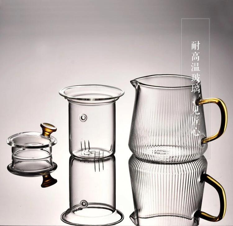 金鳳凰耐熱直錘紋玻璃茶具
