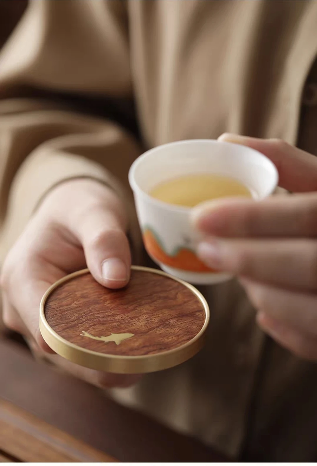 實木黃銅杯墊