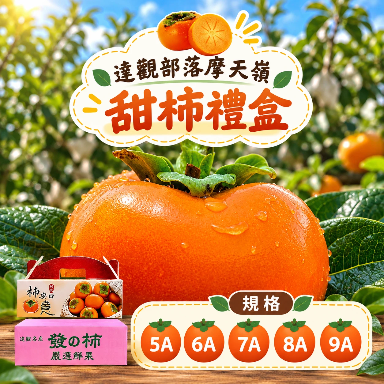達觀部落御用甜柿禮盒  5A 6A 7A 8A 9A  1盒/2盒