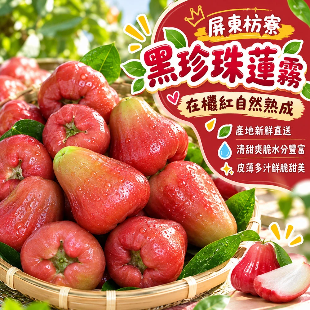 屏東枋寮黑珍珠蓮霧禮盒 3斤/4斤  1盒/2盒/3盒/4盒