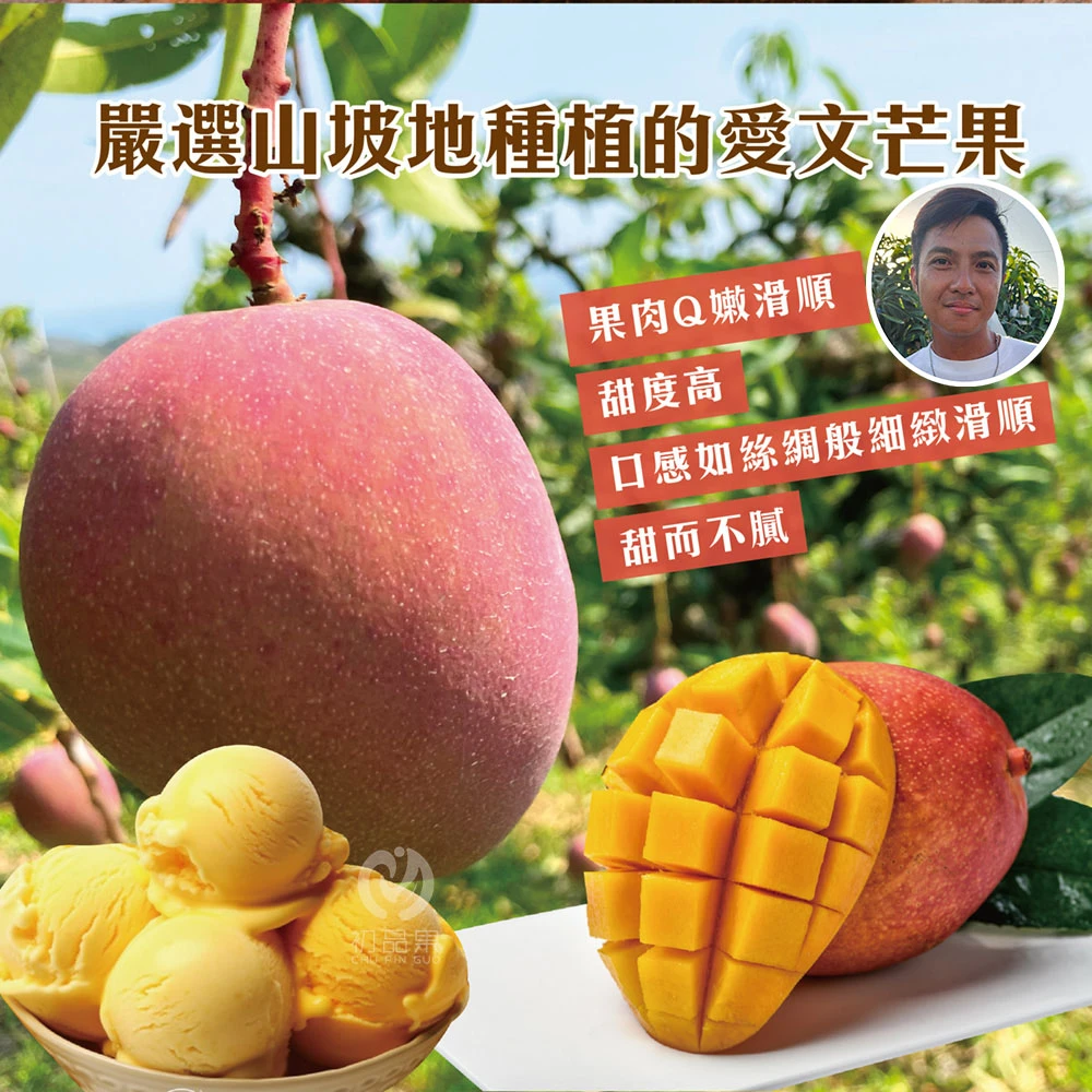 屏東枋山青農楊忠憲愛文芒果冰淇淋 【限量供應 含果率80%】