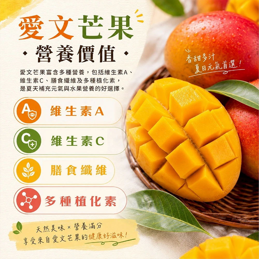 產地直送台南愛文芒果含箱10斤  18-24顆/12-16顆  1箱/2箱