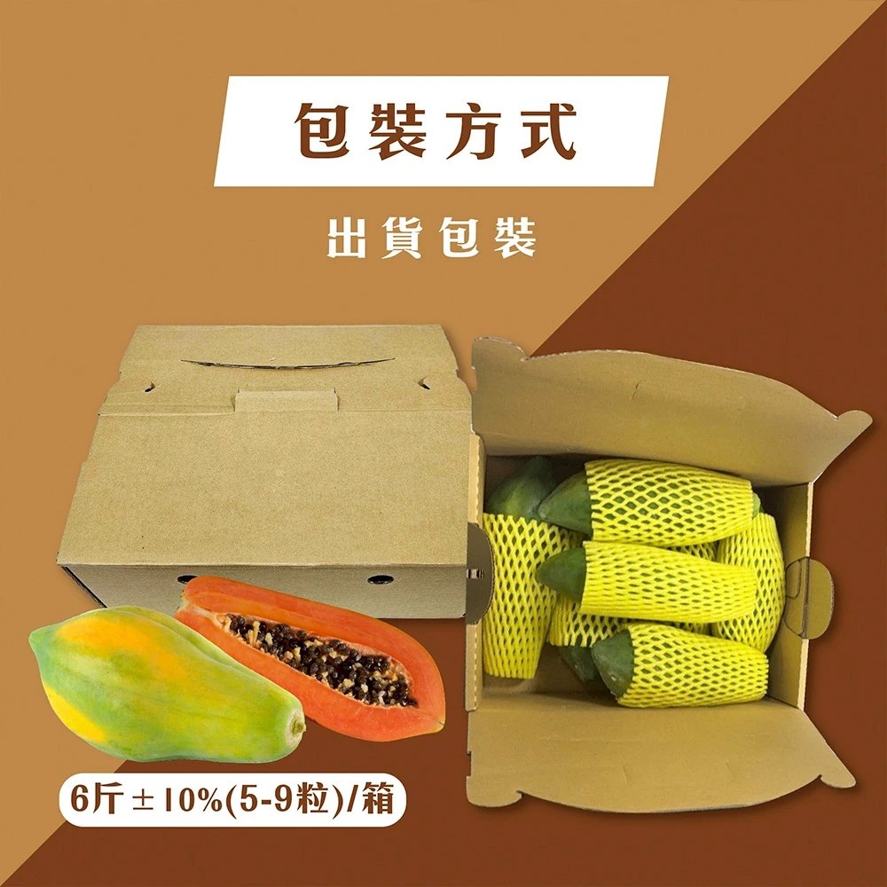 台農2號木瓜 6斤5-9顆 1箱/2箱