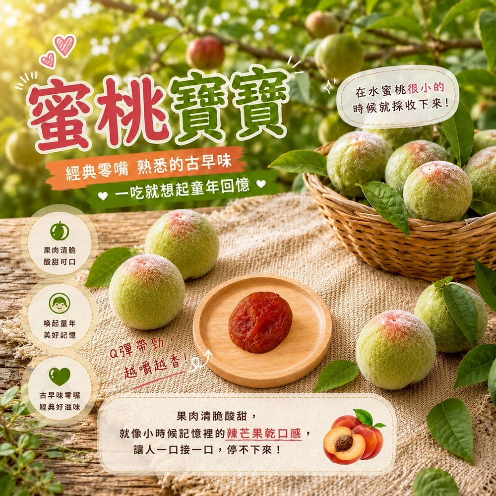 拉拉山在地超人氣水果乾 六種口味任選 (枇杷/水蜜桃/蜜蘋果/奇異果/無籽蜜李/蜜桃寶寶)