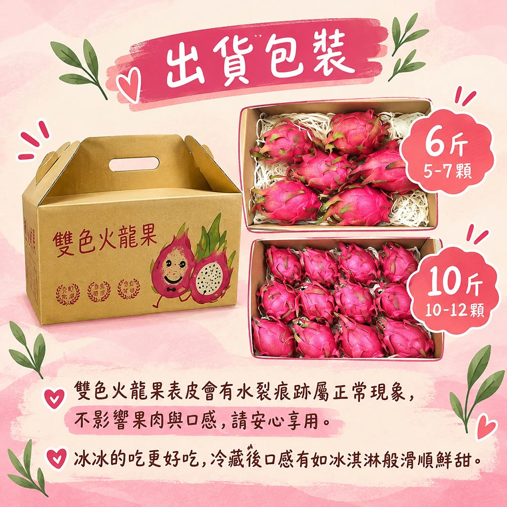 南投夢幻雙色火龍果6斤/10斤  1盒/2盒   預購