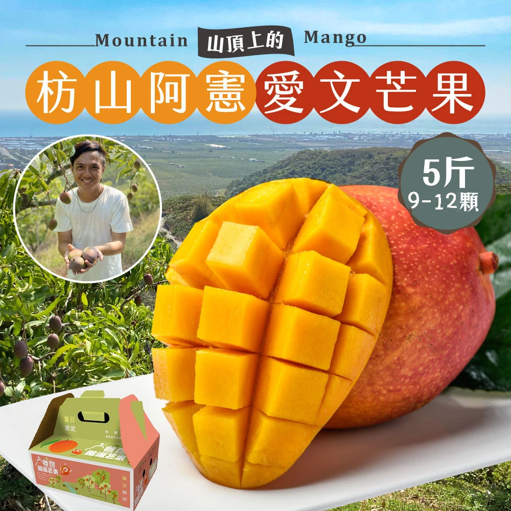 金門限定-屏東青農楊忠憲愛文芒果禮盒 5斤9-12顆