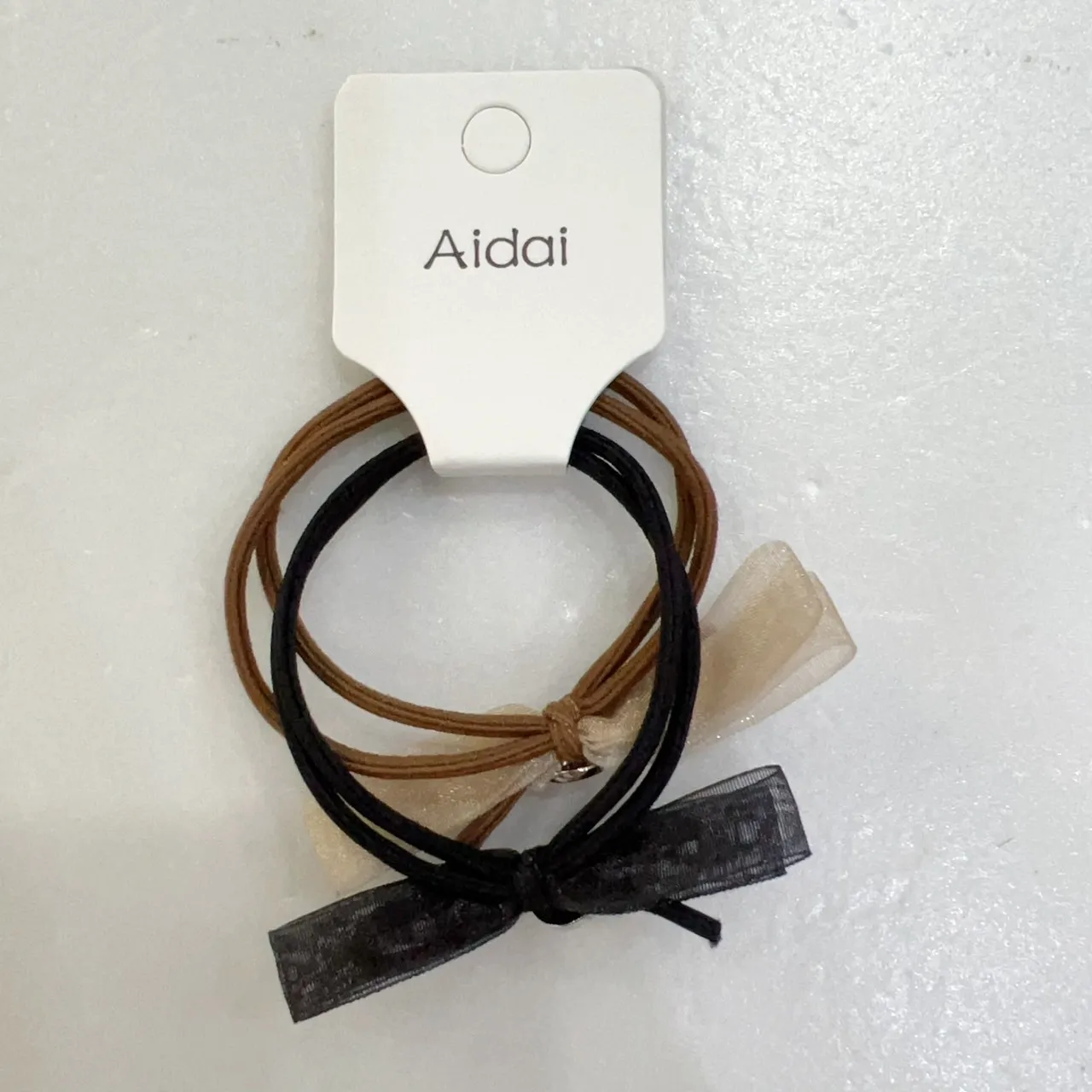 AIdAI雍容簡約髮束2入-日系輕紗-黑咖