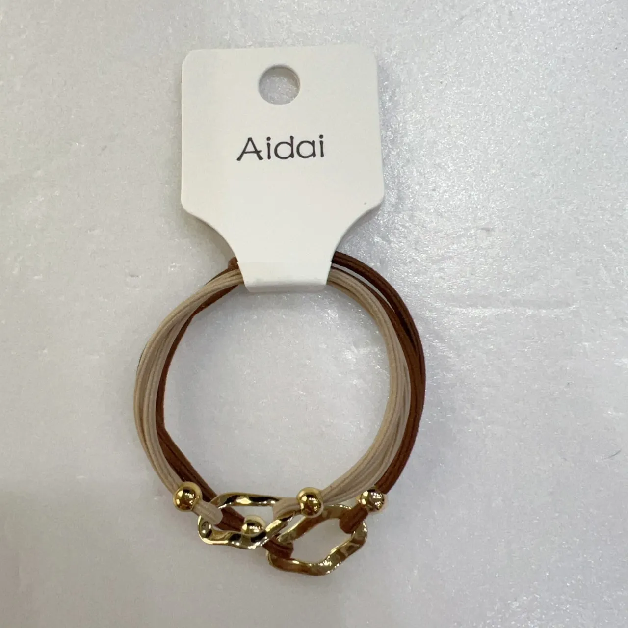 AIdAI雍容簡約髮束2入-金環扣-暮茶棕