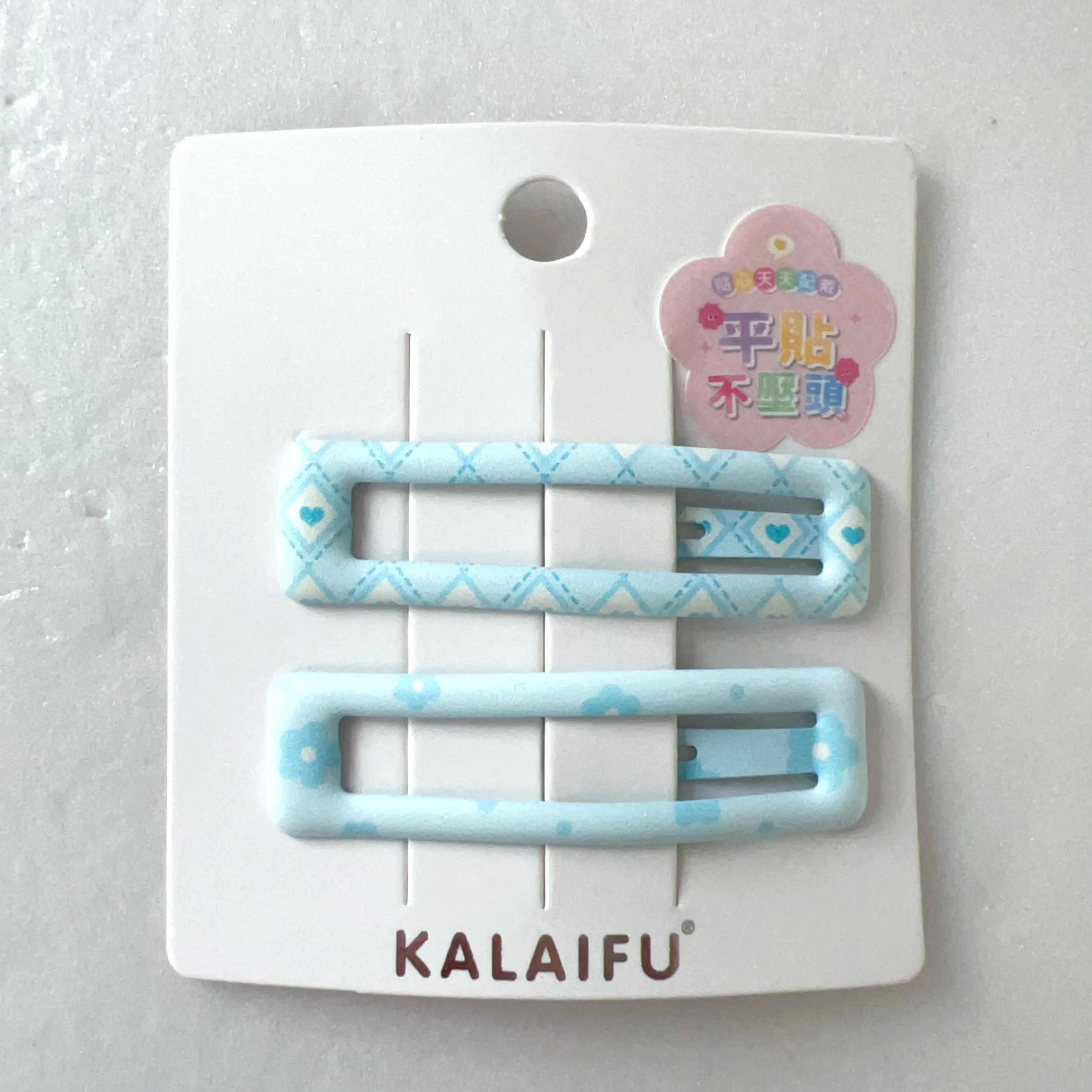 KALAIFU繪．BB夾2入-方-藍小花