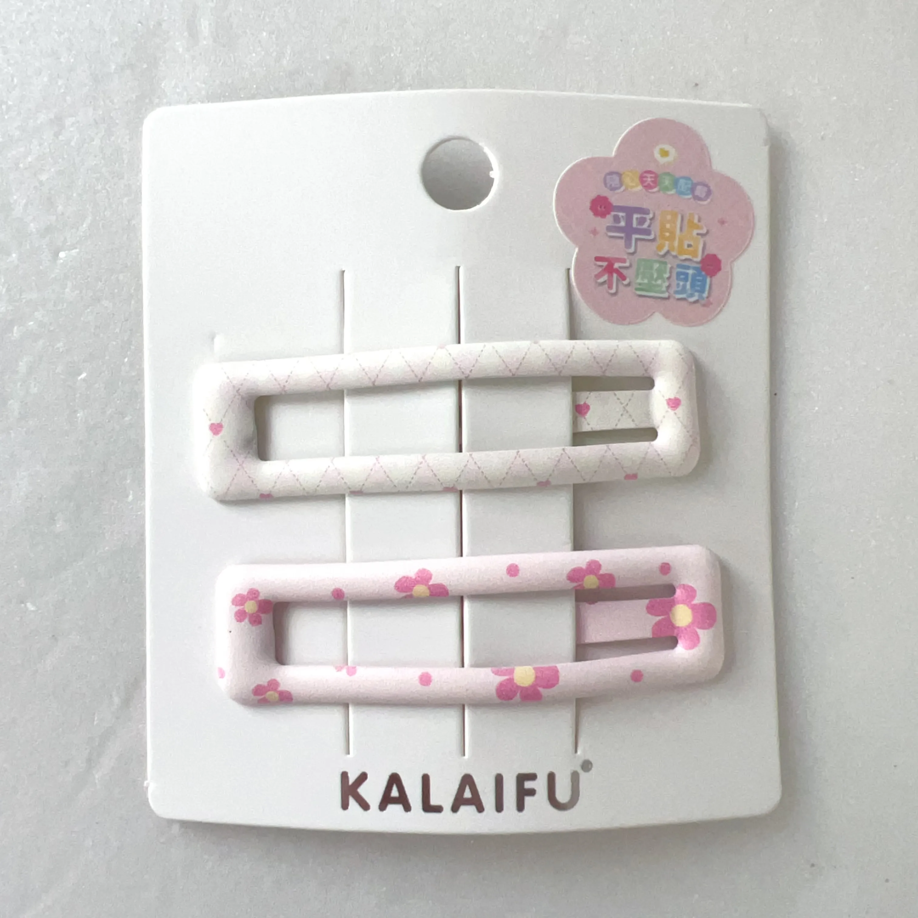 KALAIFU繪．BB夾2入-方-白粉小花