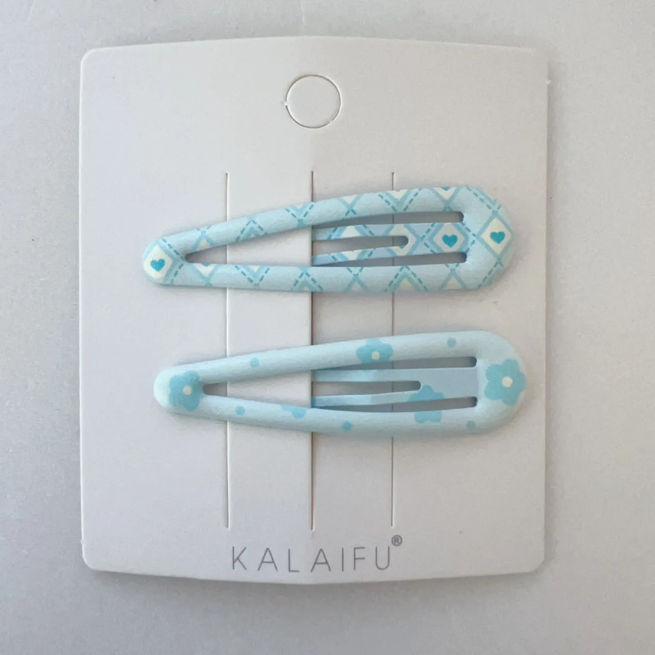 KALAIFU繪．BB夾2入-水滴-藍小花