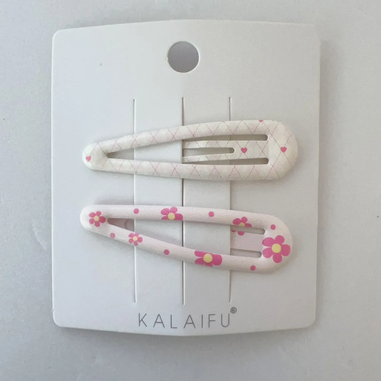 KALAIFU繪．BB夾2入-水滴-白粉小花
