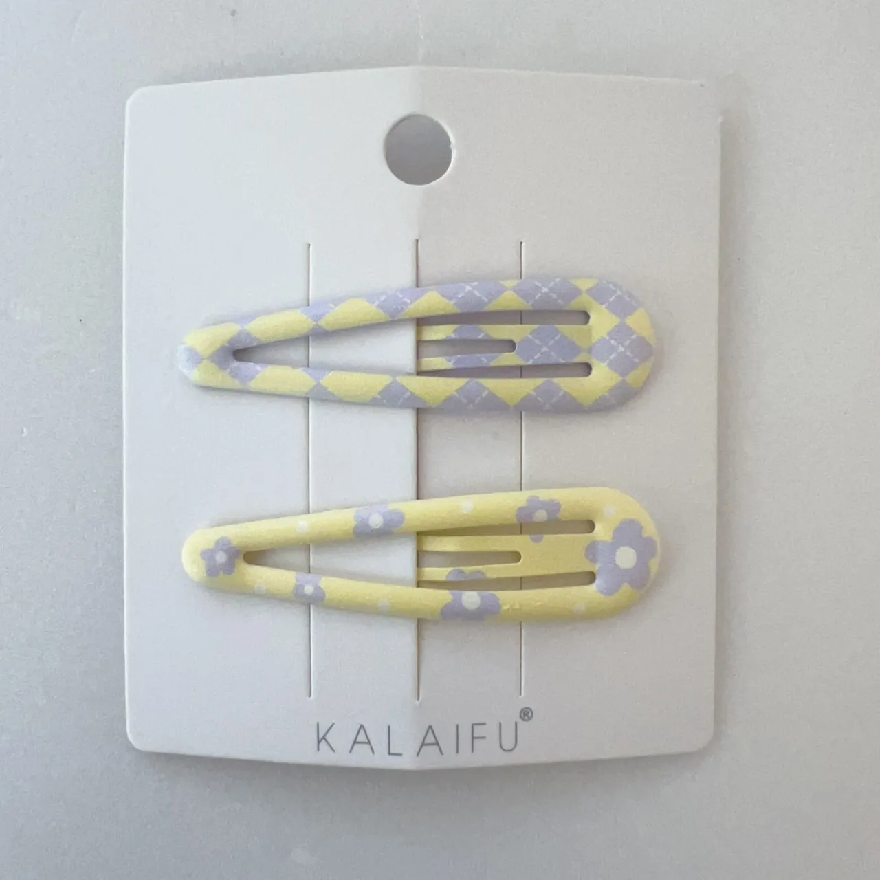 KALAIFU繪．BB夾2入-水滴-黃紫小花