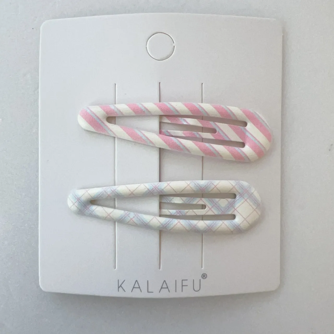 KALAIFU繪．BB夾2入-水滴-粉紫線條