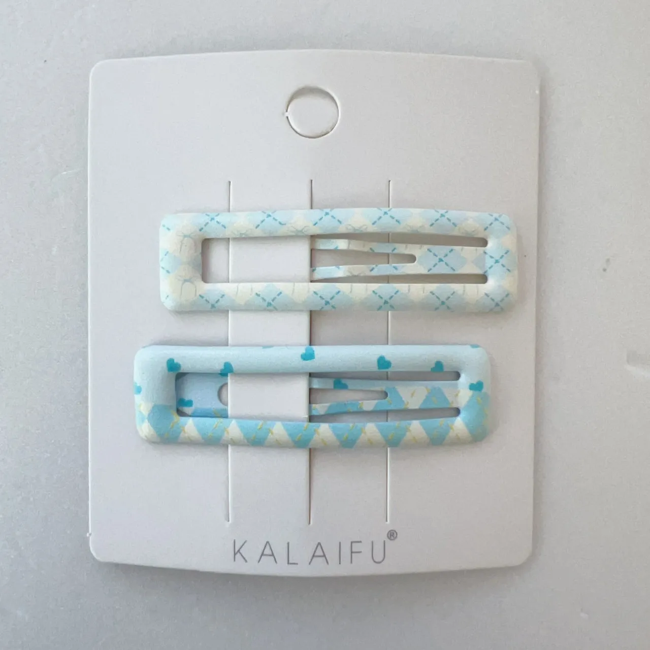 KALAIFU繪．BB夾2入-方-藍小愛心