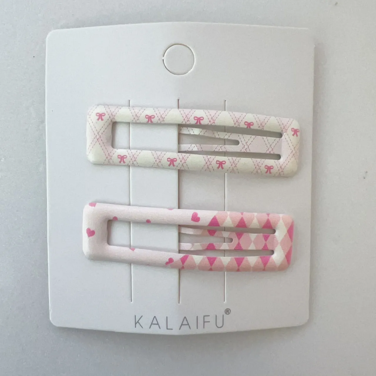 KALAIFU繪．BB夾2入-方-粉蝴蝶結