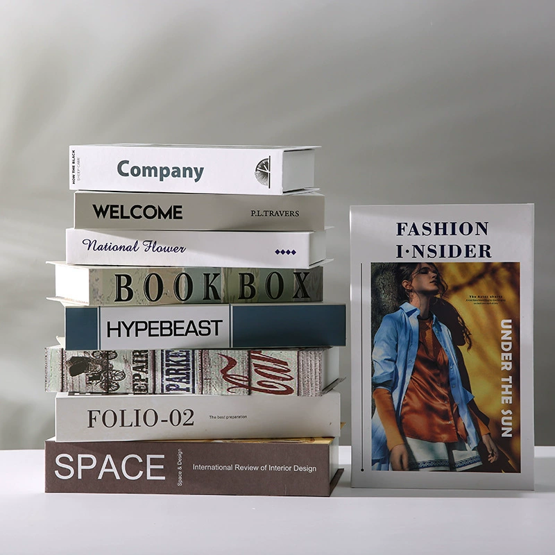 現代英文模擬書擺件家居臥室書房擺設北歐風樣品房軟裝雜誌道具書