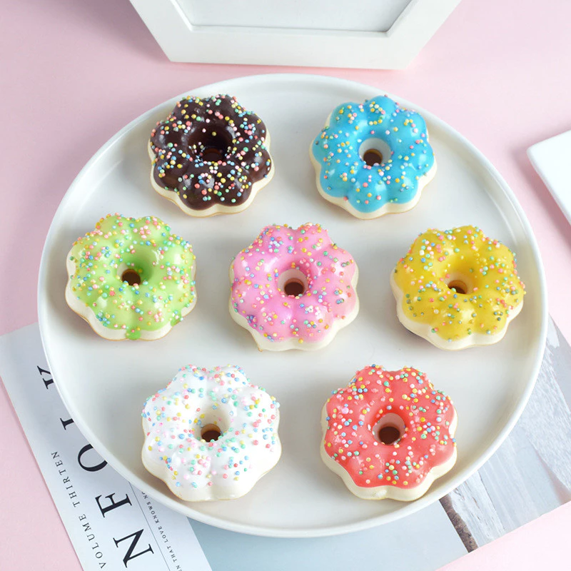 仿真梅花甜甜圈直播同款PU模型道具奶油蛋糕甜點梅花甜甜圈冰箱貼台灣出貨
