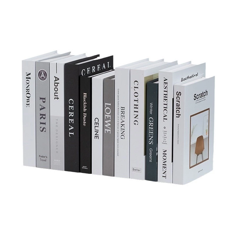 英文折疊裝飾書現代簡約道具書拍攝布置擺飾假書北歐仿真書 台灣出貨