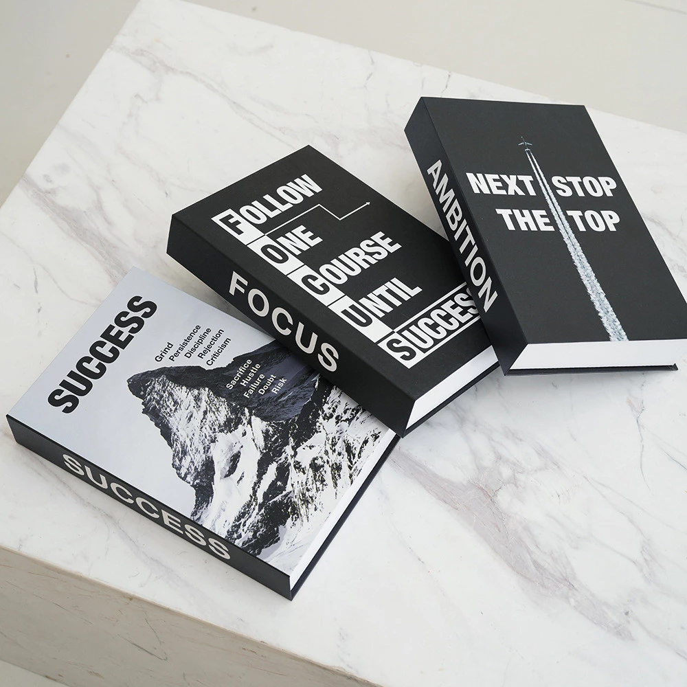 黑白簡約勵志格言裝飾書擺飾模擬書布置擺飾仿真書模型 台灣出貨