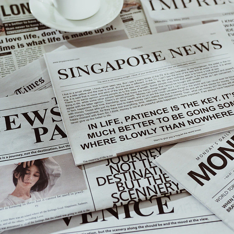 ins風英文報紙拍照道具裝飾擺飾網紅服飾家居美食拍攝攝影背景紙 台灣出貨