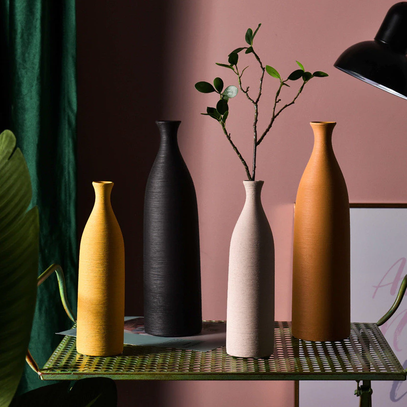 北歐莫蘭迪 陶瓷花瓶 乾燥花裝飾 花藝擺飾 客廳插花 現代簡約 創意小花瓶 台灣出貨