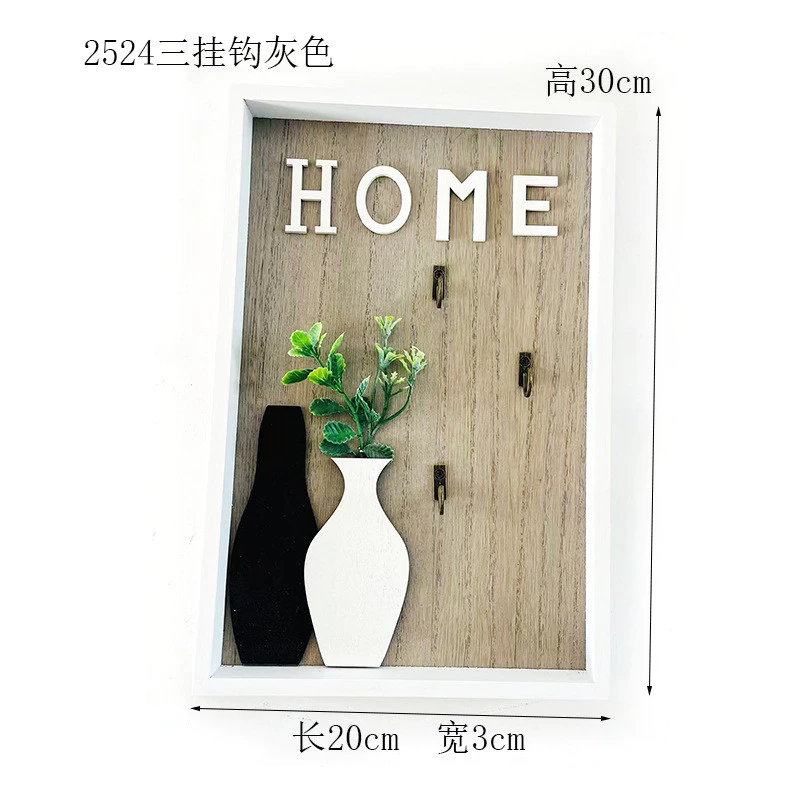創意造型掛勾木質鑰匙盒 木工藝品壁掛家居裝飾牆上掛飾 鄉村風玄關門邊擺飾掛勾 台灣出貨