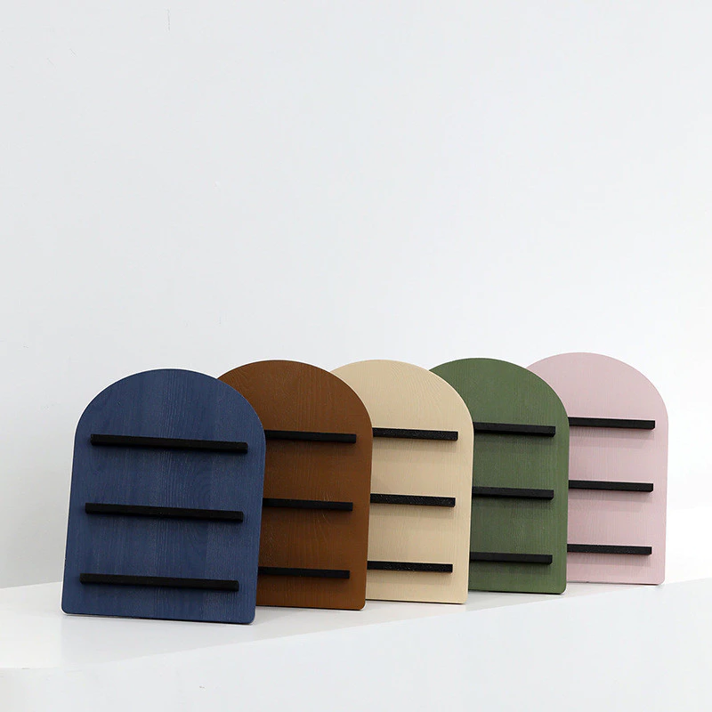 創意圓拱形精油展示架 莫蘭迪色化妝品收納架 北歐風格桌面置物架 台灣出貨