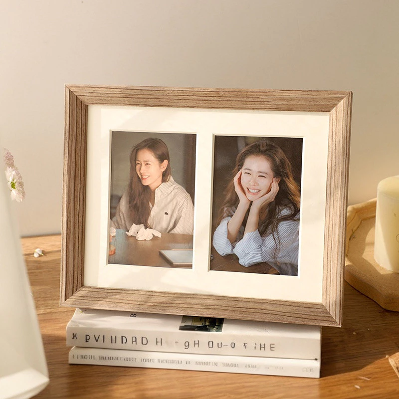 相框三聯洗照片做成加卡紙6吋四孔組合相冊框畫框實木相框擺台 台灣出貨