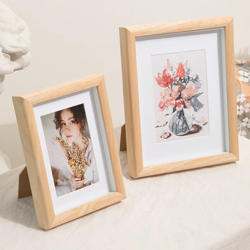 實木皮相框照片加卡紙 多連組合相片框 6吋8吋多孔三連婚紗照相冊框掛牆 台灣出貨