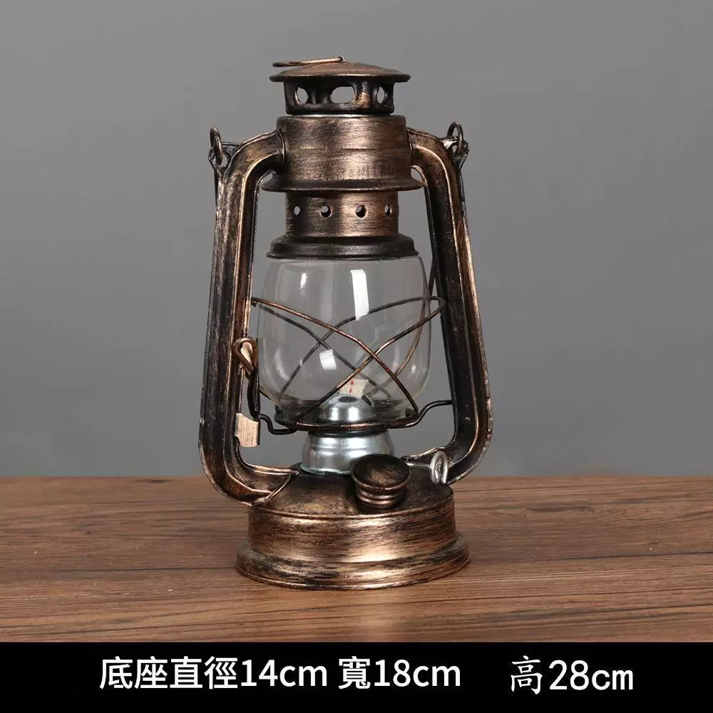 復古煤油燈 老式油燈 懷舊馬燈 露營帳篷燈 攝影道具裝飾擺件 台灣出貨