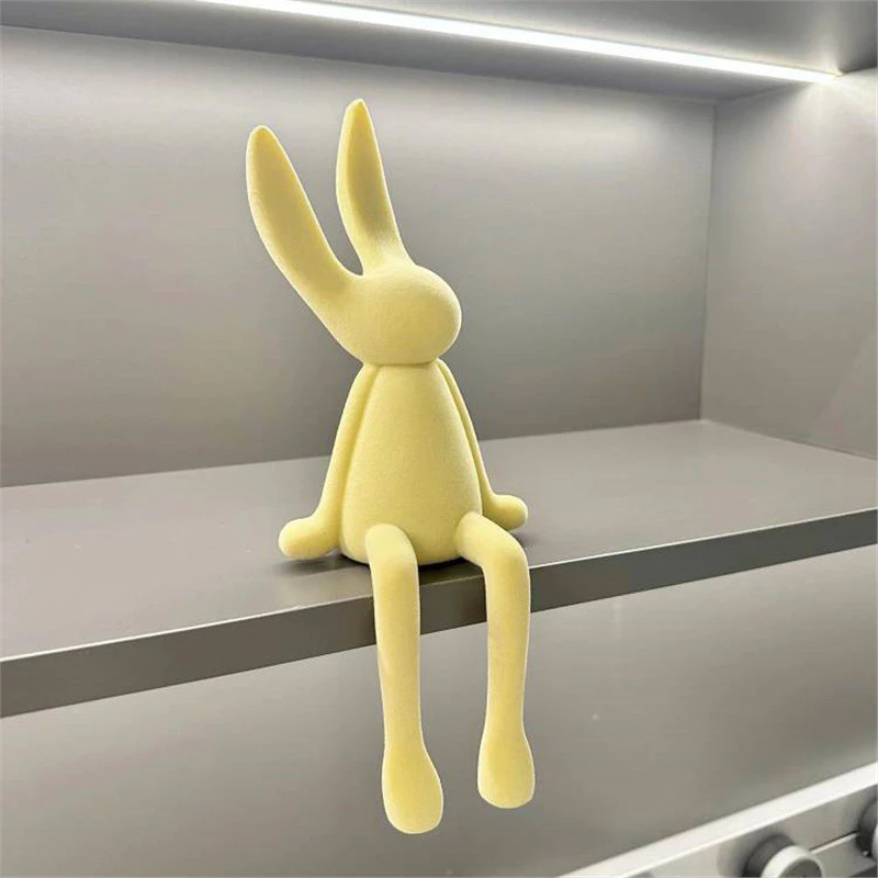 坐姿兔擺件 奶油風家居檯面裝飾 台灣出貨