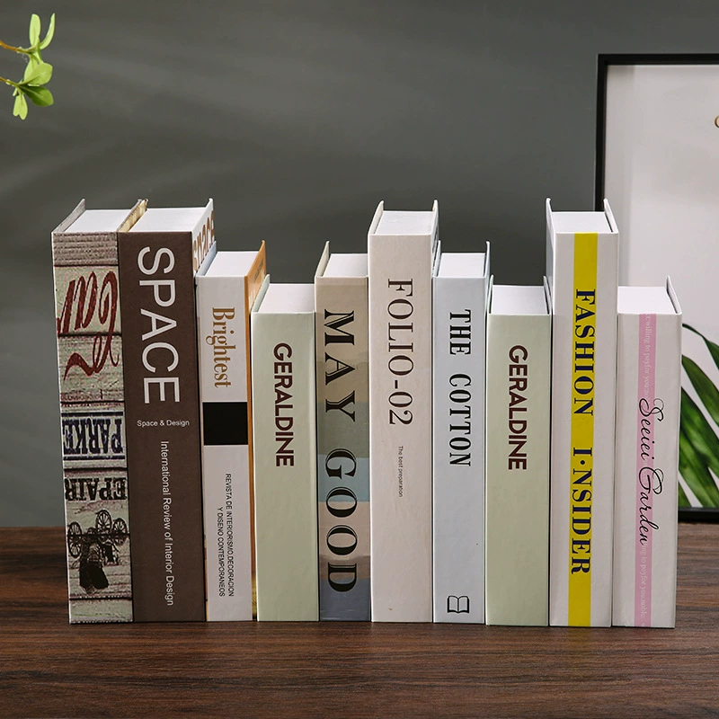 現代英文模擬書擺件家居臥室書房擺設北歐風樣品房軟裝雜誌道具書
