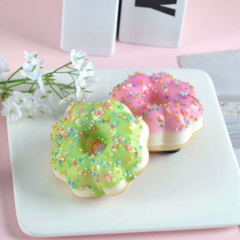 仿真梅花甜甜圈直播同款PU模型道具奶油蛋糕甜點梅花甜甜圈冰箱貼台灣出貨