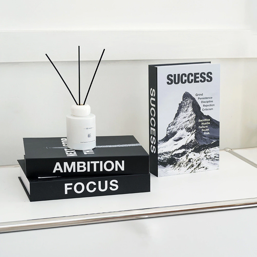 黑白簡約勵志格言裝飾書擺飾模擬書布置擺飾仿真書模型 台灣出貨