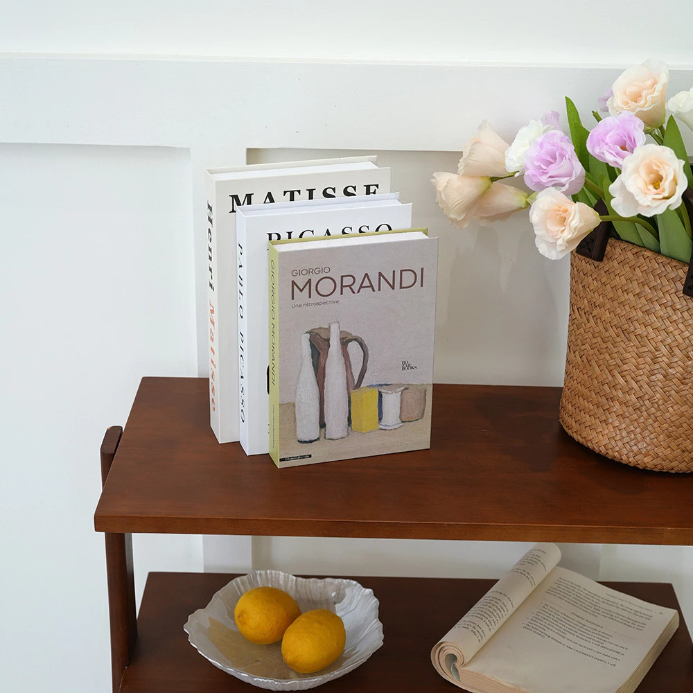 藝術系列折疊裝飾書大中小假書模型簡約抽象擺飾布置道具書 台灣出貨