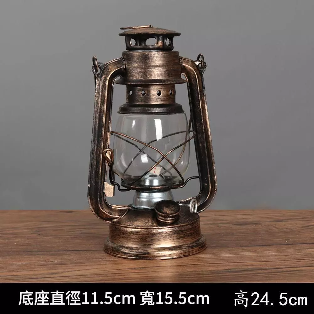 復古煤油燈 老式油燈 懷舊馬燈 露營帳篷燈 攝影道具裝飾擺件 台灣出貨