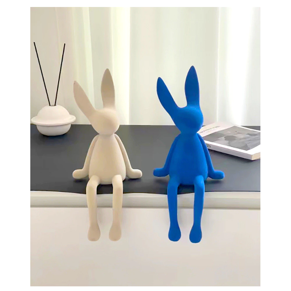 坐姿兔擺件 奶油風家居檯面裝飾 台灣出貨