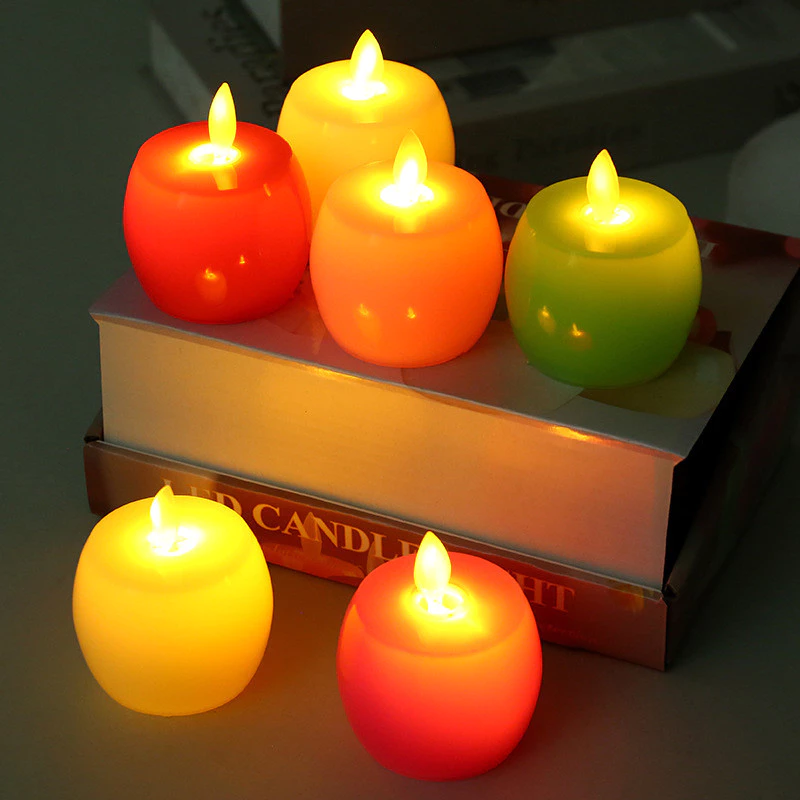 創意led電子搖擺蠟燭燈 婚禮裝飾節慶活動佈置蠟燭 蘋果仿真火焰搖擺蠟燭 台灣出貨