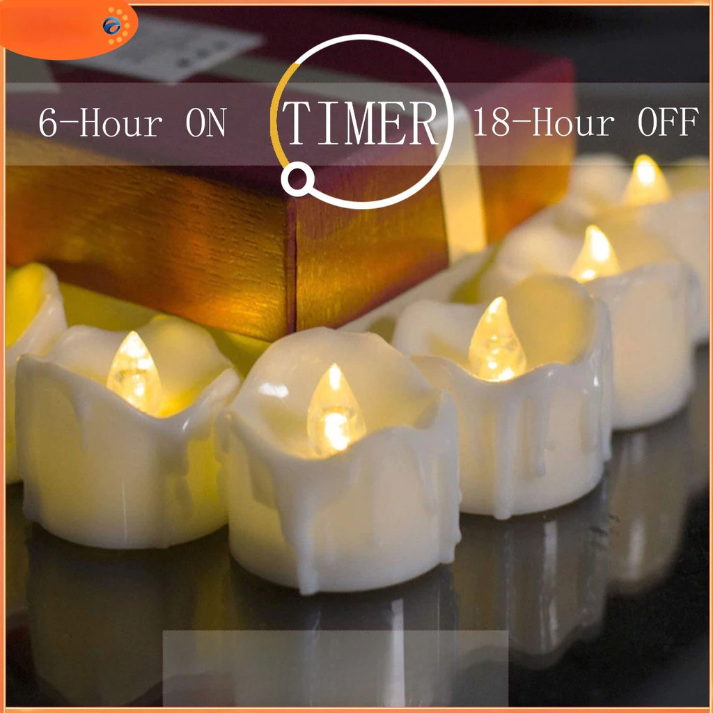 定時循環仿真電子蠟燭 (流淚版)led蠟燭燈 定時亮6H裝飾蠟燭 台灣出貨