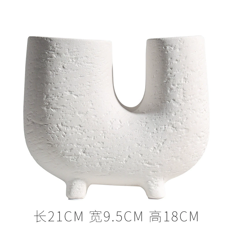 陶瓷花瓶北歐現代簡約家居飾品擺件樣板房客廳幹花鮮花插花花器