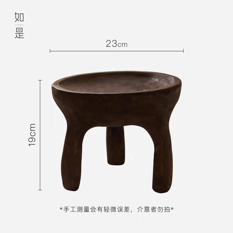 侘寂風做舊木質果盤手工藝品乾果盤藝術自然系民宿復古擺件