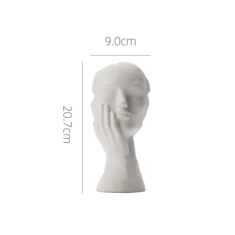 跨境歐式簡約陶瓷人像花瓶磨砂水培幹花器家居擺件裝飾創意花瓶