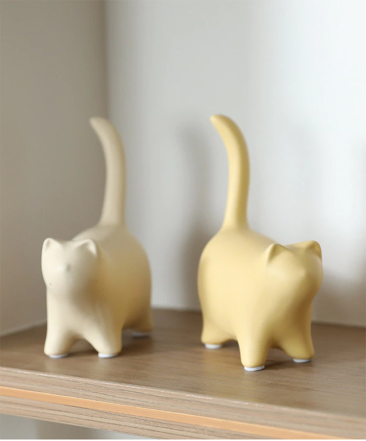 創意陶瓷貓咪擺件 客廳電視櫃家居現代簡約酒櫃辦公室桌面軟裝飾品 台灣出貨